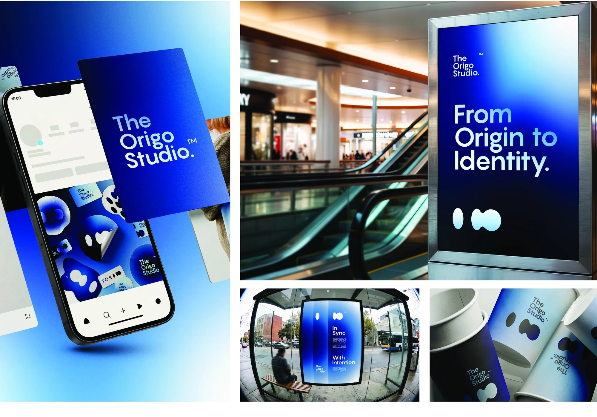 Applications of The Origo Studio identity.